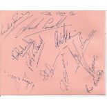 Aston Villa multisigned Album Page Measuring 6 X 4 Removed From An Album That Was Signed During