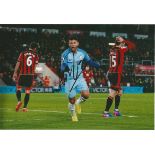 Sergio Aguero signed 12x8 colour football photo in Man City kit. Good Condition. All signed items