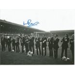 Mick Bates B/W 8 X 6 Photo Depicting Leeds United Players Applauding Fans At Elland Road During