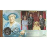 100th Birthday celebration HM Queen Elizabeth the Queen Mother Coin Benham Official FDC PNC. Isle of