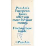 Muhammed Ali signed Pan Am literature page signed on board a flight. Good Condition. All signed