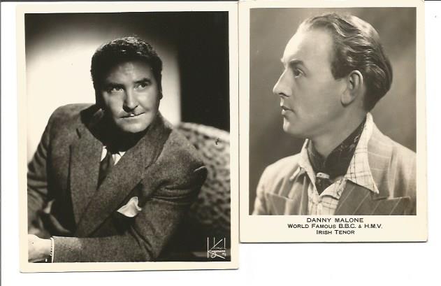 Danny Malone & Josef Locke signed to reverse of small vintage photos. Good Condition. All signed - Image 2 of 2