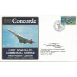 Washington, London British Airways Crew signed Concorde flown cover. 1st Scheduled Commercial