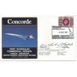 London, Singapore British Airways Crew signed Concorde flown cover. 1st Scheduled Comm. Serv.