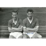 Ronnie Cope B/W, 12 X 8 Photo Depicting Man United Players Bobby Charlton And Ronnie Cope Posing For