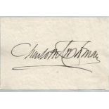 Charles K Tuckermank signature piece. 1800s US Political Figure. 4x2 approx. size fixed to
