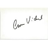Gore Vidal signed 6x4 white card. Dedicated to Mike/Michael. Comes from large in person collection