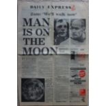 Man is on the moon original daily express dated 21st july 1969 not a copy. Good Condition. All