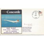 New York, Toronto British Airways Crew signed Concorde flown cover. New York, Toronto, Canadian Int.