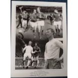 Jack Charlton signed 16x1 2 b/w montage photo. English former footballer and manager who played as a