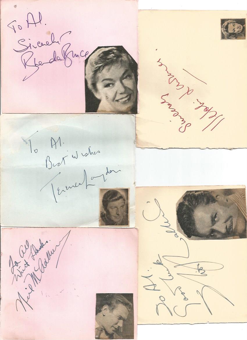 Signed album page collection. Includes Brenda Bruce, Terence Longdon, Delphine Lawrence, Thorley