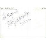 Pete Postlethwaite actor signed 6 x 4 white card to Mike, comes from large in person collection we