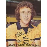 Alan Sunderland Col Poster Removed From A Book / Magazine Depicting Wolves Centre-Forward Alan