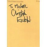 Christopher Eccleston signed 6x4 yellow card. Dedicated to Mike/Michael. Comes from large in