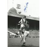 Nigel Sims B/W, 12 X 8 Photo Depicting Aston Villa Goalkeeper Nigel Sims Challenging Man United s