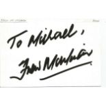 Frew McMillan signed 6x4 white card. Dedicated to Mike/Michael. Comes from large in person