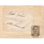 Lee Lawrence 1950s Singer Signed Album Page. Good Condition. All signed items come with our