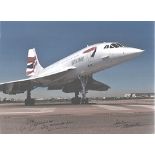 Mike Bannister signed Concorde photo. Mike Bannister, Chief Concorde Pilot and Photographer Adrian