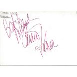Carrie Fisher signed 6x4 white card. Dedicated to Mike/Michael. Comes from large in person
