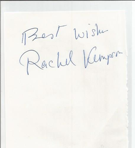 Rachel Kempson signed autograph album page. Good Condition. All signed items come with our