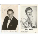 Comedy collection of signed 6 x 4 photos and autograph album pages. Russ Abbott & Dickie Henderson