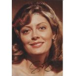 Susan Sarandon signed small colour photo. American actress and activist. She is an Academy Award and