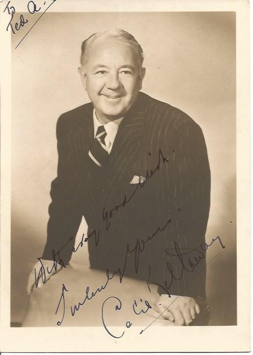 Cecil Kellaway signed sepia photo. Dedicated. 22 August 1890, 28 February 1973 was a South African