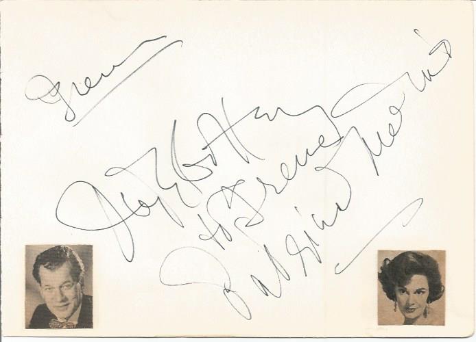 Joseph Cotton, Pat meaning and Pat McGee on reverse signed album page. Good Condition. All signed