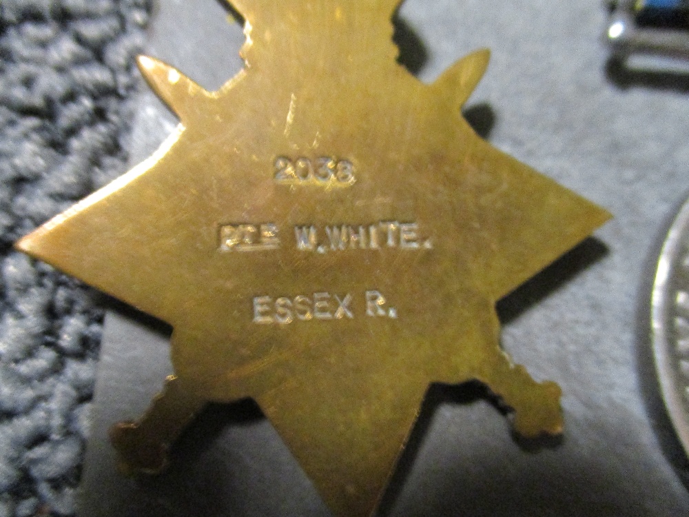 A World War One trio to 2038 Sgt W White, Essex R, and a 1939-1945 Defence medal, together with a - Bild 3 aus 17