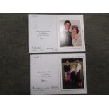 TRH The Prince and Princess of Wales, a signed Christmas card of the Royal Couple and their infant