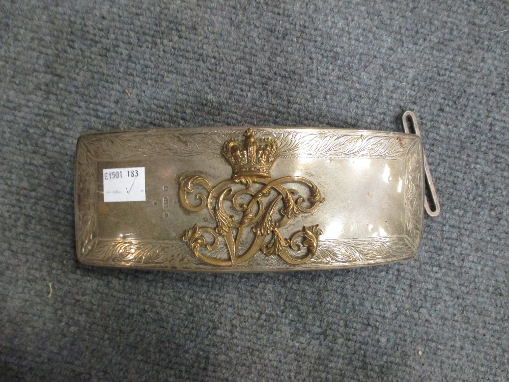 A Victorian silver Officer's belt pouch, the interior with scrap of paper inscribed Uncle John ( - Bild 2 aus 5