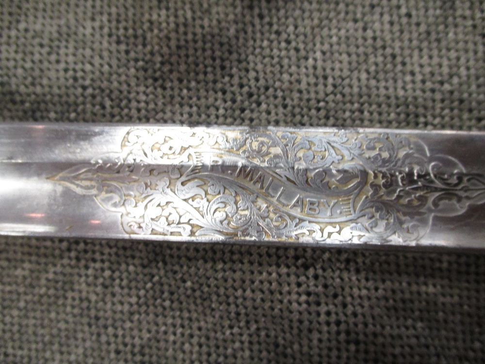 A British 1845 pattern Infantry Officer's sword by B Thurkle, London, the blade etched with the name - Bild 4 aus 5