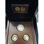 Three UK 2012 Olympic Games coins, Citius, Altius and Fortius gold coin set, 1oz to 1/4oz