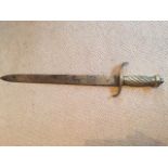 A 19th century Prussian Faschinenmesser, marked FW 54, lacking scabbard, 47.5cm the blade
