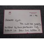 HRH Diana, Princess of Wales, a personal letter on red bordered Kensington Palace paper, dated 29.