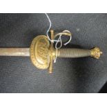 A Victorian court sword, in associated leather scabbard