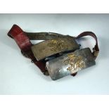 A Victorian silver officer's belt pouch, the interior with scrap of paper inscribed for Lieutenant