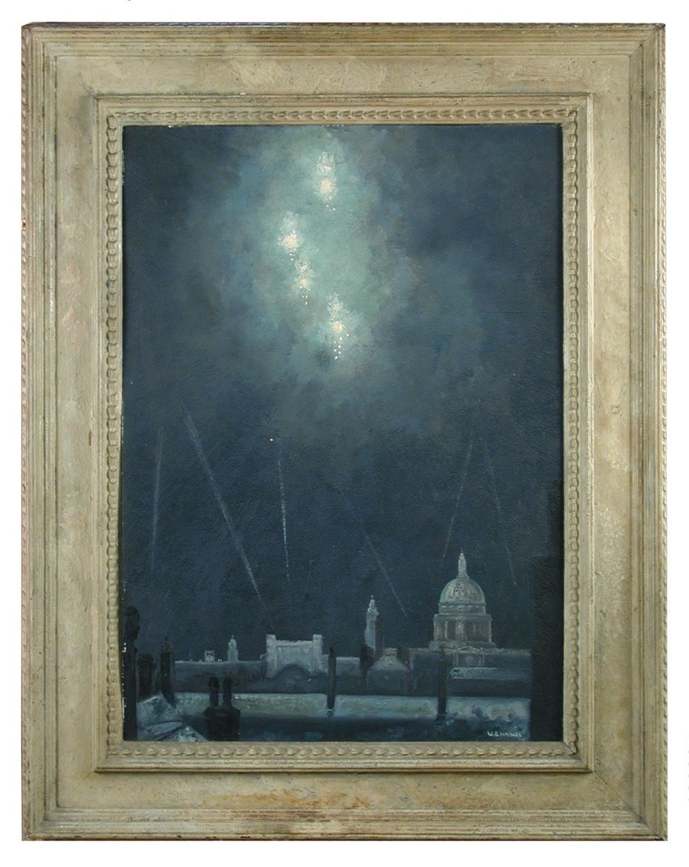 Wilfred Stanley Haines (1905-1944) 'Searchlight over St. Pauls', signed, dated in pencil on the