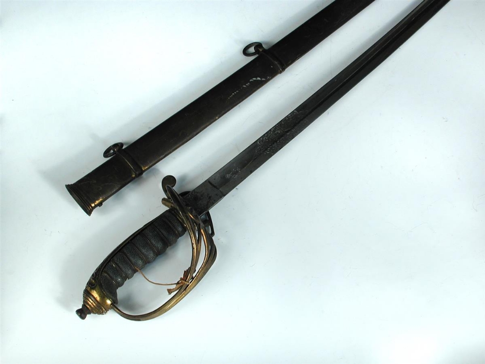 A British 1845 pattern Infantry Officer's sword by B Thurkle, London, the blade etched with the name