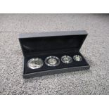 A Britannia four coin silver proof set, dated 2008, £2, £1, 50p and 20p, encapsulated and cased