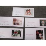 TRH The Prince and Princess of Wales, five signed Christmas cards, all undated