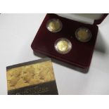 A UK Her Majesty Queen Victoria three coin sovereign set, 1883, 1892 and 1901