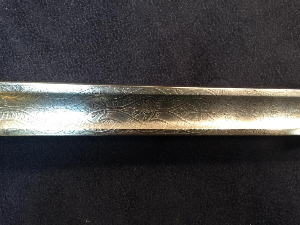 A 19th century officer's sword by Thurkle, the blade decorated with Northumberland V Fussiliers - Bild 5 aus 8