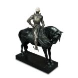 Friedrich Gornik, (Austrian, 1877-1943), a bronze and ivory figure of a knight on horseback, with