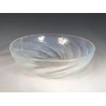 A René Lalique Poissons pattern opalescent glass bowl, moulded with fish and bubbles at the