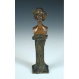 An Art Nouveau patinated bronze bust entitled 'Filosophi', indistinctly signed and dated 1919 to