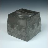 Archibald Knox for Liberty & Co., a Tudric pewter biscuit box and cover, No. 0194, each side with