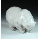 A large Royal Copenhagen Porcelain Model of a Polar Bear designed by Jeanne Grut, model number 4753,