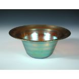 Attributed to WMF, an Ikora iridescent glass bowl, with flared rim, unmarked 9 x 21½cm (4 x 8in)