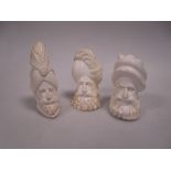 Three meerschaum turbanned heads (3)